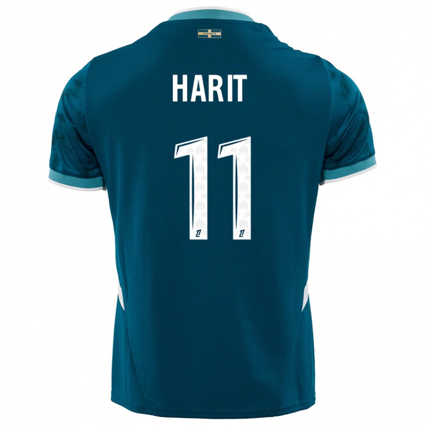 Gyermek Amine Harit #11 Türkizkék Idegenbeli Jersey 2024/25 Mez Póló Ing