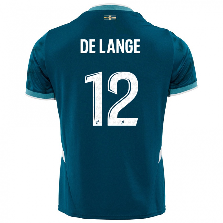 Gyermek Jeffrey De Lange #12 Türkizkék Idegenbeli Jersey 2024/25 Mez Póló Ing