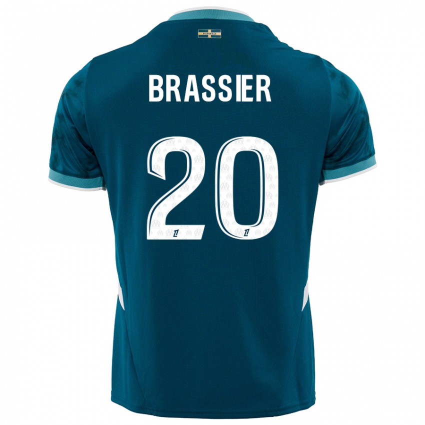 Gyermek Lilian Brassier #20 Türkizkék Idegenbeli Jersey 2024/25 Mez Póló Ing