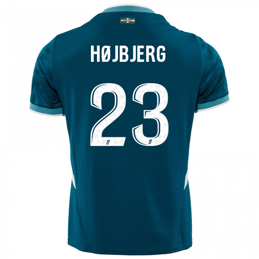 Gyermek Pierre Emile Hojbjerg #23 Türkizkék Idegenbeli Jersey 2024/25 Mez Póló Ing