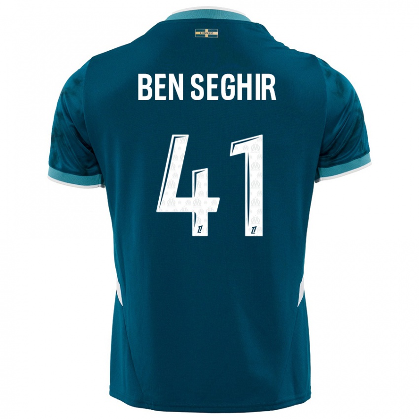 Gyermek Salim Ben Seghir #41 Türkizkék Idegenbeli Jersey 2024/25 Mez Póló Ing