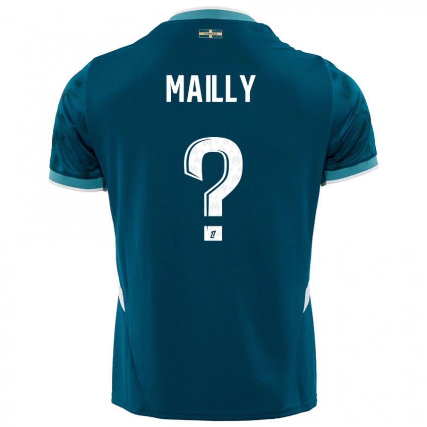 Gyermek Evan Mailly #0 Türkizkék Idegenbeli Jersey 2024/25 Mez Póló Ing