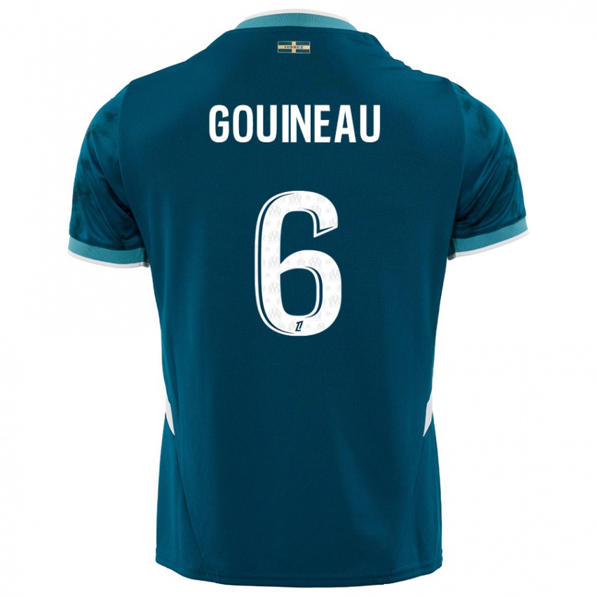 Gyermek Coline Gouineau #6 Türkizkék Idegenbeli Jersey 2024/25 Mez Póló Ing