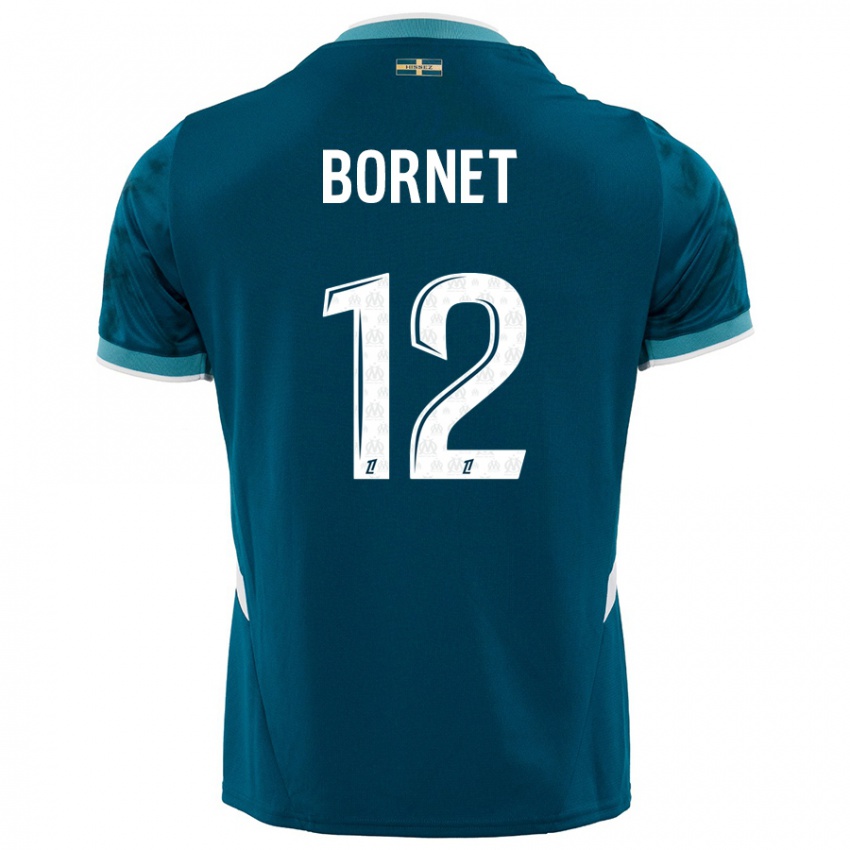 Gyermek Camille Bornet #12 Türkizkék Idegenbeli Jersey 2024/25 Mez Póló Ing