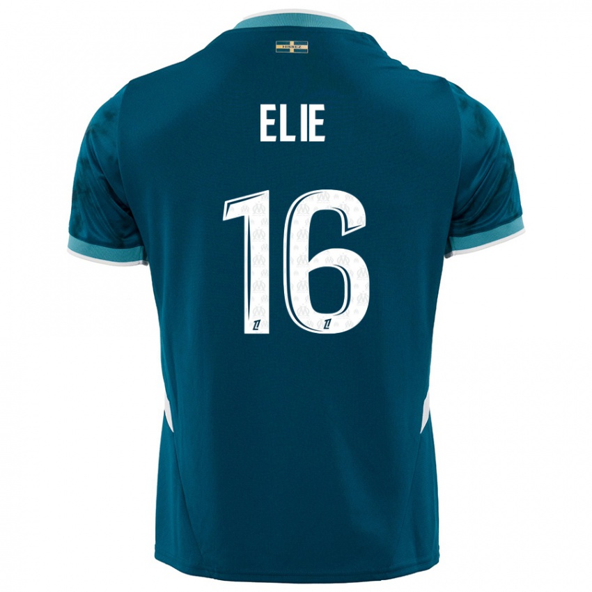 Gyermek Anaïs Elie #16 Türkizkék Idegenbeli Jersey 2024/25 Mez Póló Ing