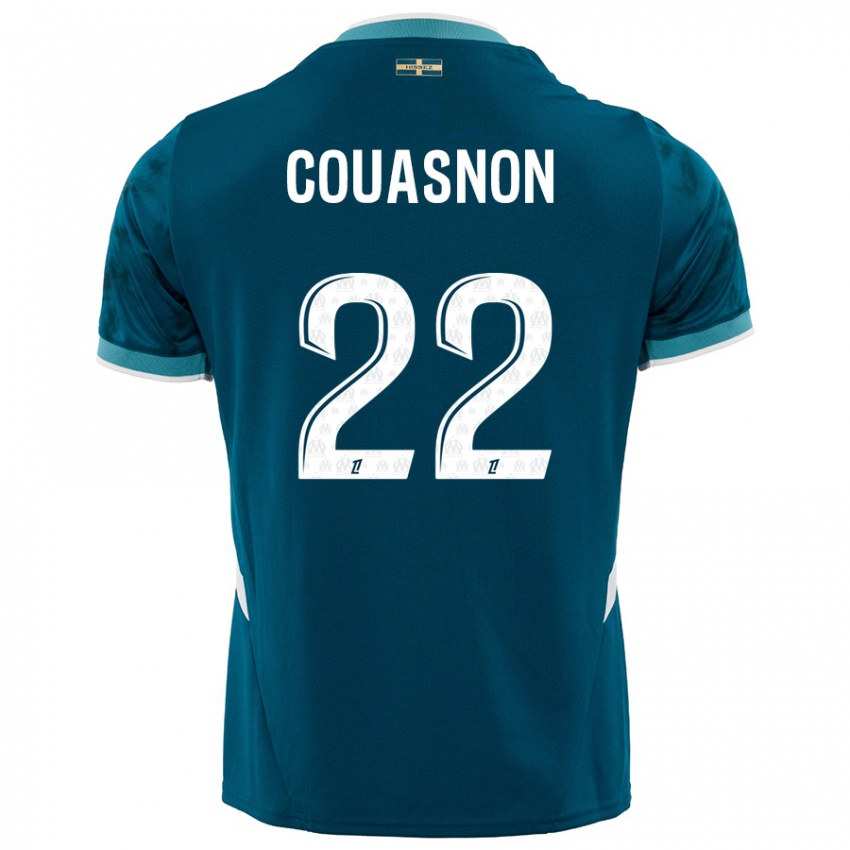 Gyermek Roxane Couasnon #22 Türkizkék Idegenbeli Jersey 2024/25 Mez Póló Ing