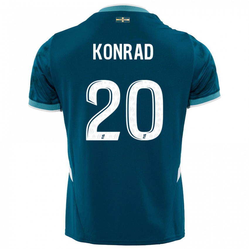 Gyermek Konrad De La Fuente #20 Türkizkék Idegenbeli Jersey 2024/25 Mez Póló Ing