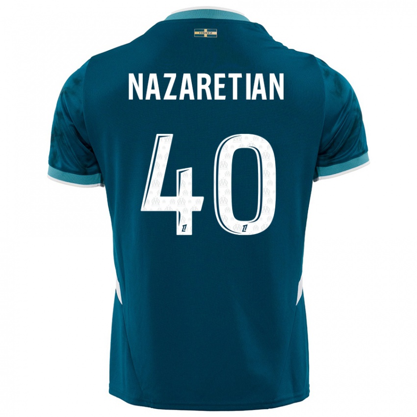 Gyermek Manuel Nazaretian #40 Türkizkék Idegenbeli Jersey 2024/25 Mez Póló Ing