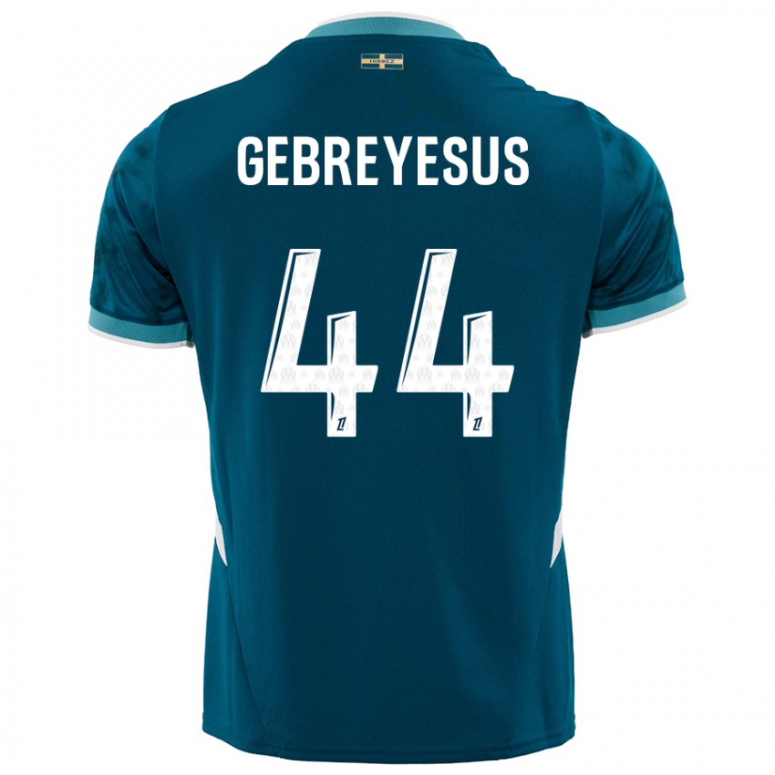 Gyermek Esey Gebreyesus #44 Türkizkék Idegenbeli Jersey 2024/25 Mez Póló Ing