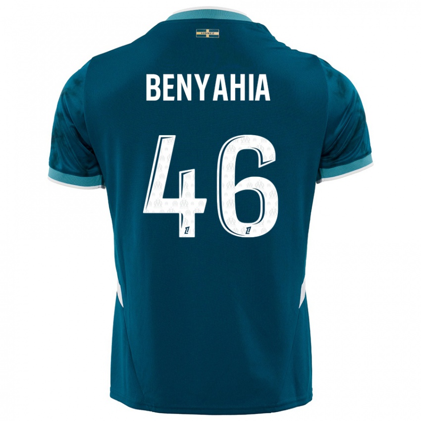 Gyermek Aylan Benyahia-Tani #46 Türkizkék Idegenbeli Jersey 2024/25 Mez Póló Ing