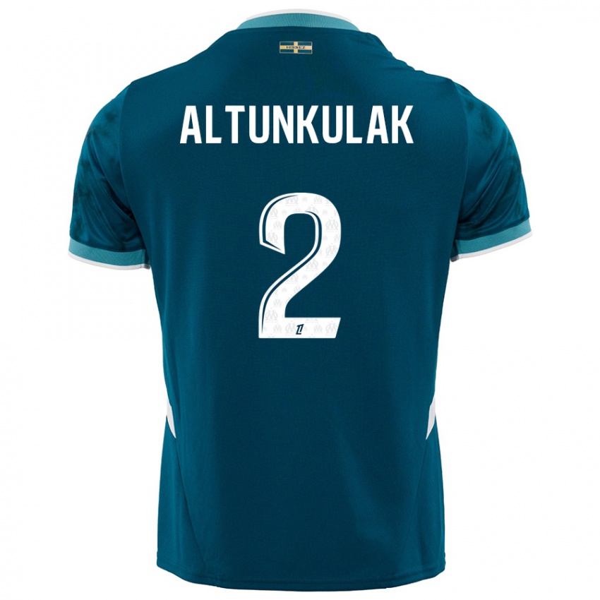 Gyermek Selen Altunkulak #2 Türkizkék Idegenbeli Jersey 2024/25 Mez Póló Ing