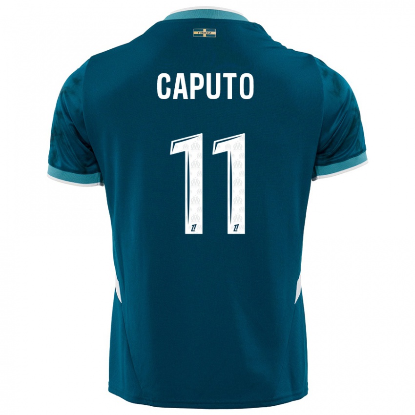 Gyermek Cindy Caputo #11 Türkizkék Idegenbeli Jersey 2024/25 Mez Póló Ing