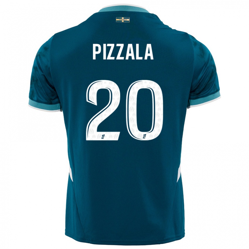 Gyermek Caroline Pizzala #20 Türkizkék Idegenbeli Jersey 2024/25 Mez Póló Ing