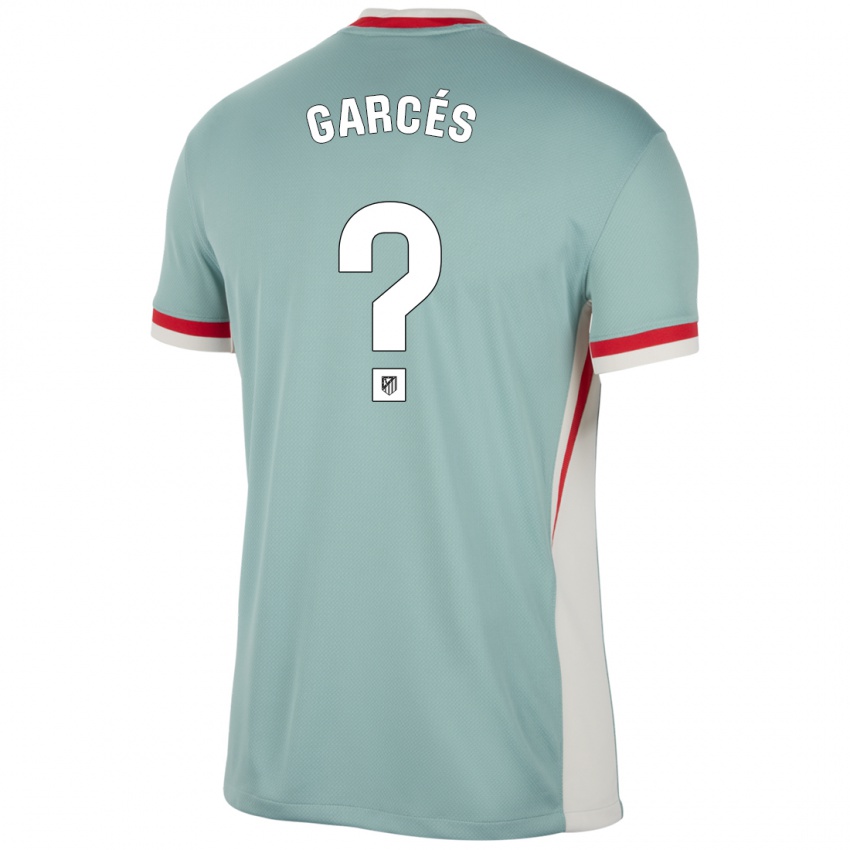 Gyermek Borja Garcés #0 Világos Bézs Kék Idegenbeli Jersey 2024/25 Mez Póló Ing