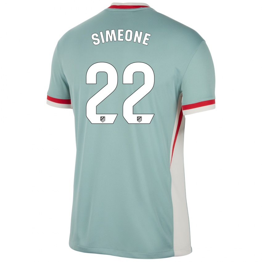 Gyermek Giuliano Simeone #22 Világos Bézs Kék Idegenbeli Jersey 2024/25 Mez Póló Ing