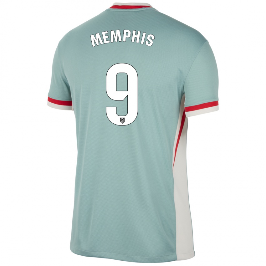 Gyermek Memphis Depay #9 Világos Bézs Kék Idegenbeli Jersey 2024/25 Mez Póló Ing