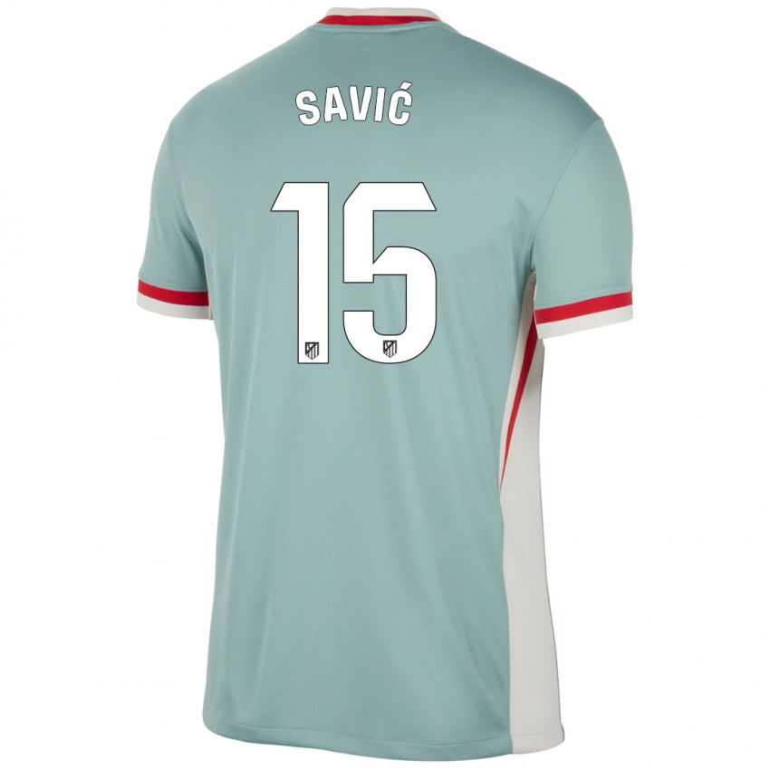 Gyermek Stefan Savic #15 Világos Bézs Kék Idegenbeli Jersey 2024/25 Mez Póló Ing