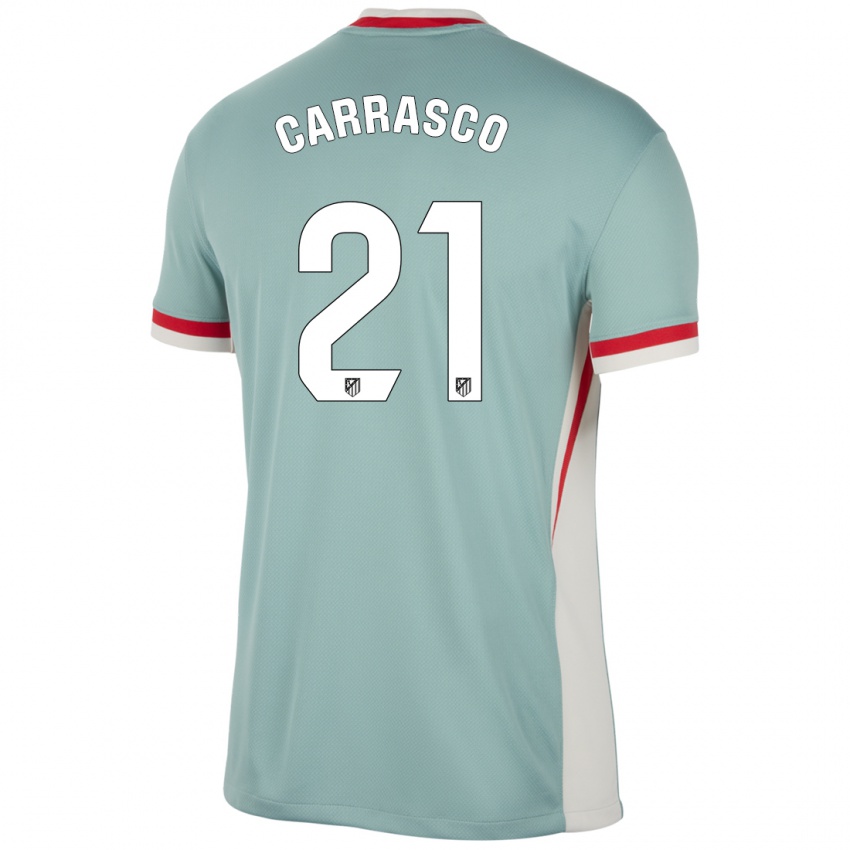 Gyermek Yannick Carrasco #21 Világos Bézs Kék Idegenbeli Jersey 2024/25 Mez Póló Ing