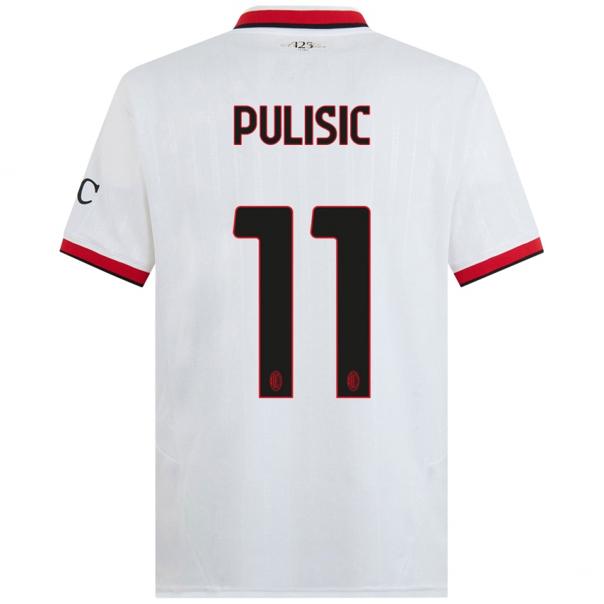 Gyermek Christian Pulisic #11 Fehér Fekete Piros Idegenbeli Jersey 2024/25 Mez Póló Ing