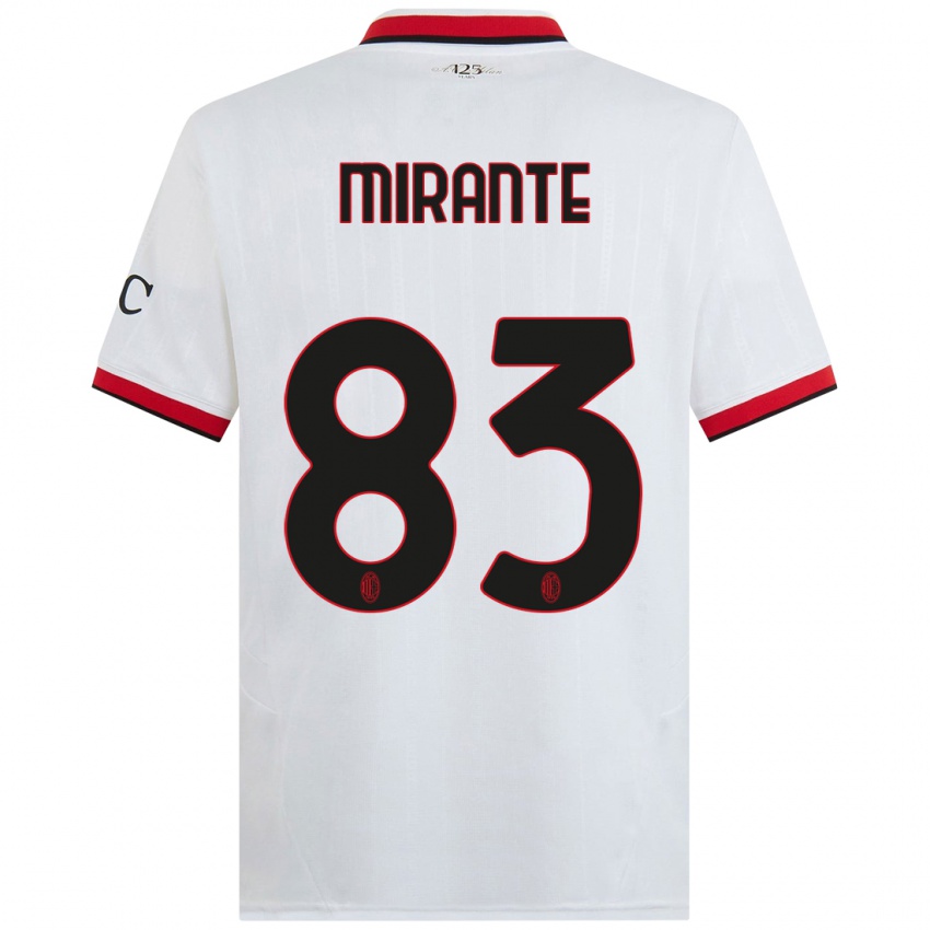 Gyermek Antonio Mirante #83 Fehér Fekete Piros Idegenbeli Jersey 2024/25 Mez Póló Ing