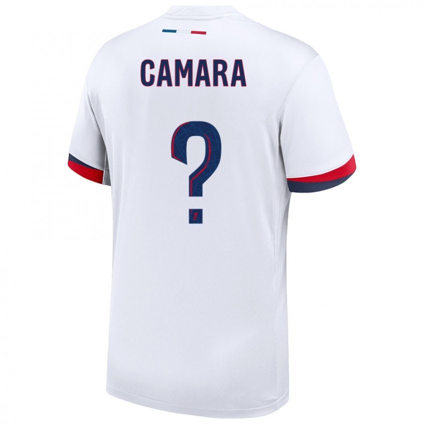 Gyermek Oumar Camara #0 Fehér Kék Piros Idegenbeli Jersey 2024/25 Mez Póló Ing