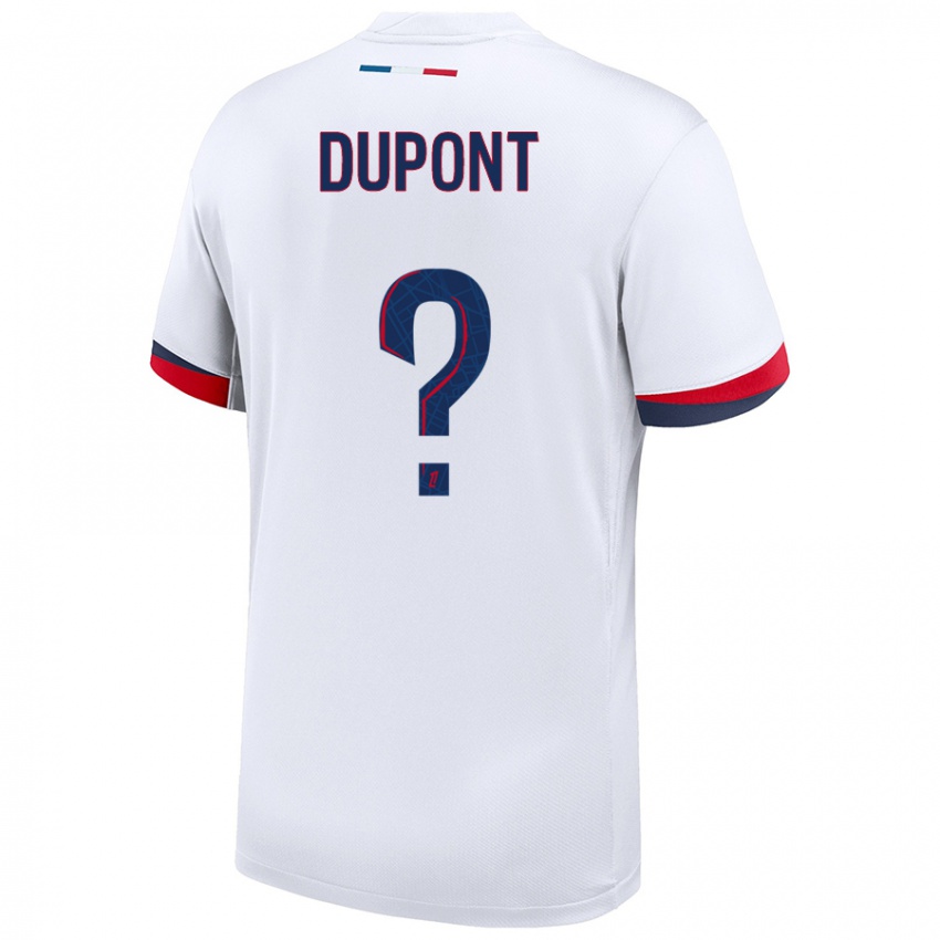 Gyermek Raphaël Dupont #0 Fehér Kék Piros Idegenbeli Jersey 2024/25 Mez Póló Ing