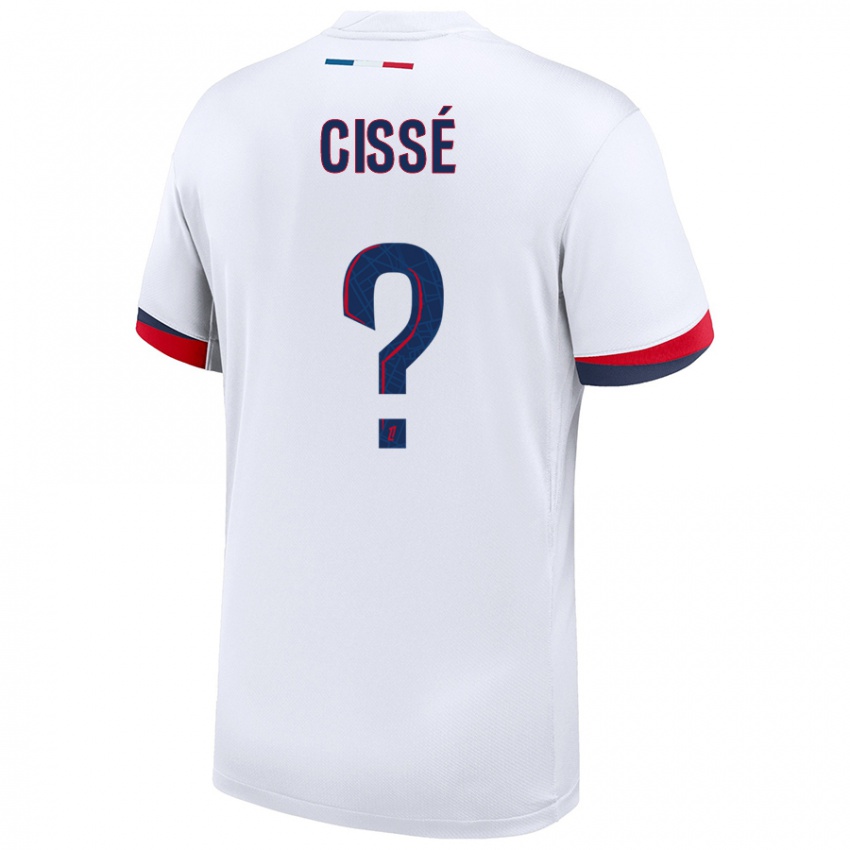 Gyermek Mory Cissé #0 Fehér Kék Piros Idegenbeli Jersey 2024/25 Mez Póló Ing