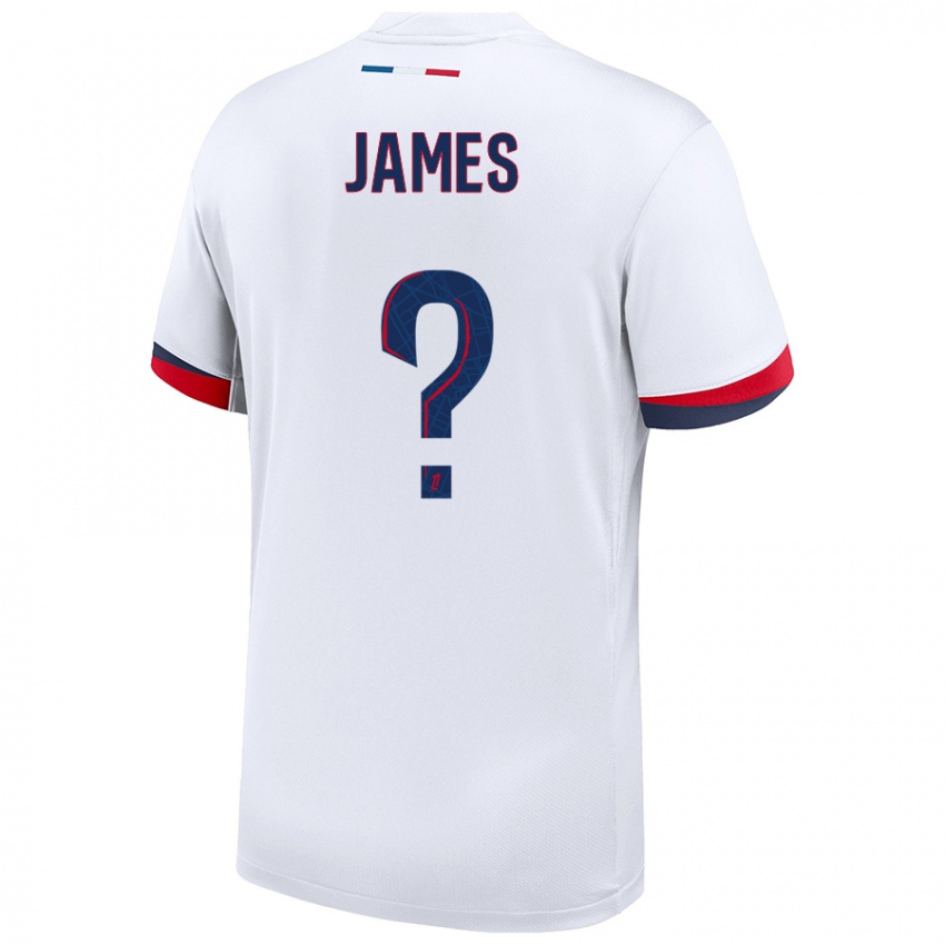 Gyermek Martin James #0 Fehér Kék Piros Idegenbeli Jersey 2024/25 Mez Póló Ing