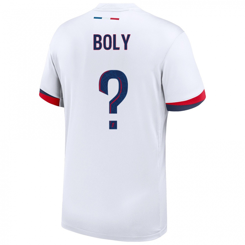 Gyermek David Boly #0 Fehér Kék Piros Idegenbeli Jersey 2024/25 Mez Póló Ing