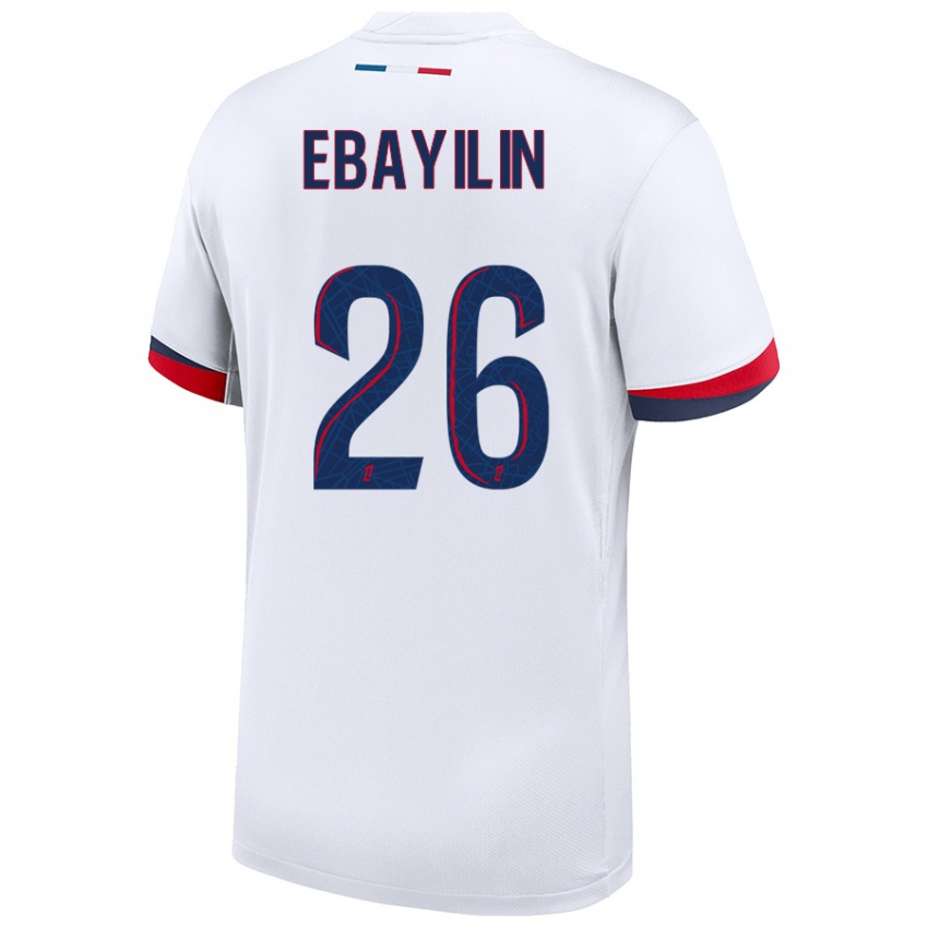 Gyermek Anaïs Ebayilin #26 Fehér Kék Piros Idegenbeli Jersey 2024/25 Mez Póló Ing