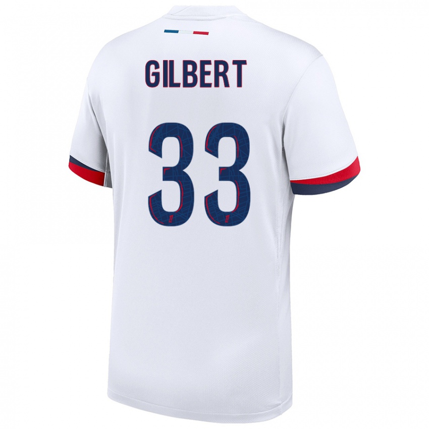 Gyermek Tara Elimbi Gilbert #33 Fehér Kék Piros Idegenbeli Jersey 2024/25 Mez Póló Ing