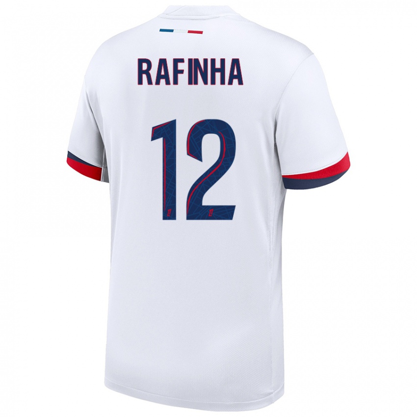 Gyermek Rafinha #12 Fehér Kék Piros Idegenbeli Jersey 2024/25 Mez Póló Ing