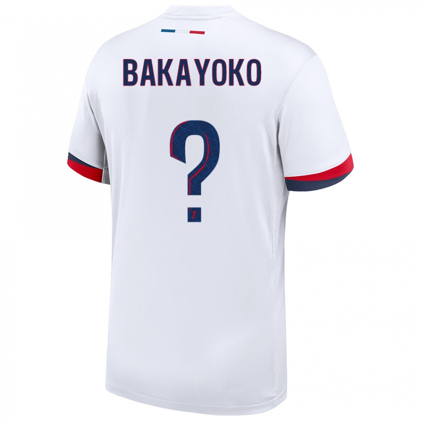 Gyermek Ibrahim Bakayoko #0 Fehér Kék Piros Idegenbeli Jersey 2024/25 Mez Póló Ing