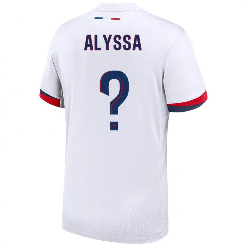 Gyermek Alyssa Fernandes #0 Fehér Kék Piros Idegenbeli Jersey 2024/25 Mez Póló Ing