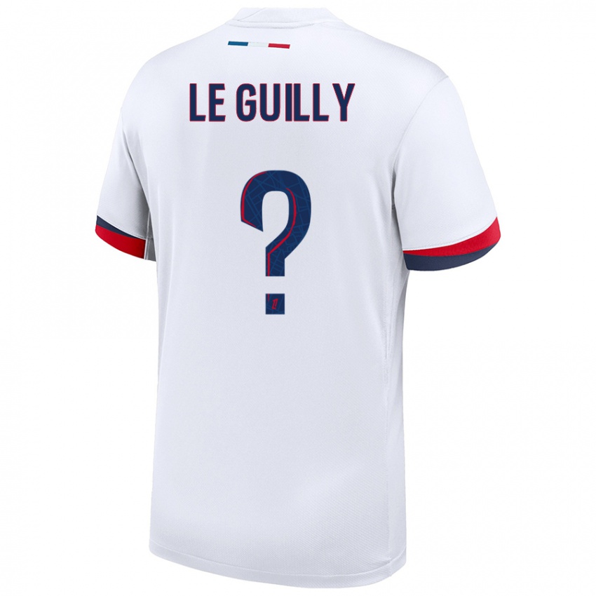 Gyermek Eden Le Guilly #0 Fehér Kék Piros Idegenbeli Jersey 2024/25 Mez Póló Ing