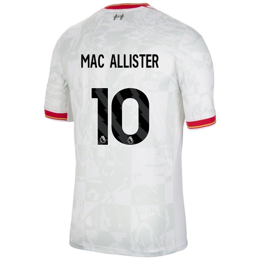 Gyermek Alexis Mac Allister #10 Fehér Piros Fekete Harmadik Számú Jersey 2024/25 Mez Póló Ing