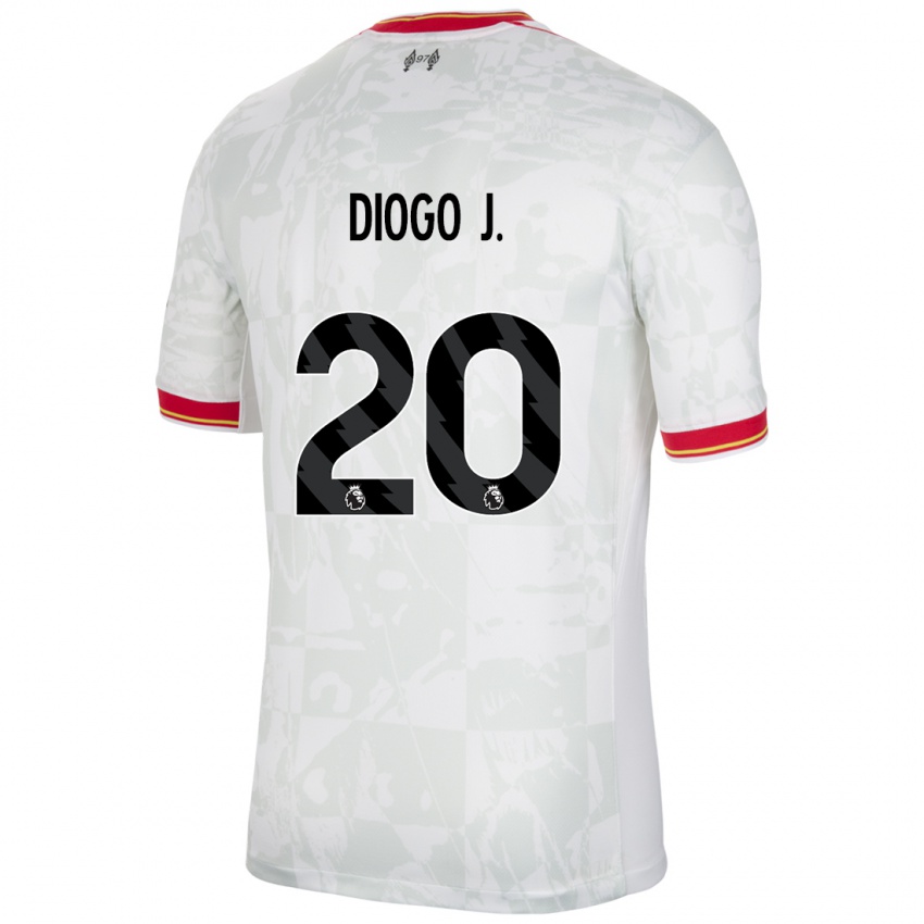 Gyermek Diogo Jota #20 Fehér Piros Fekete Harmadik Számú Jersey 2024/25 Mez Póló Ing