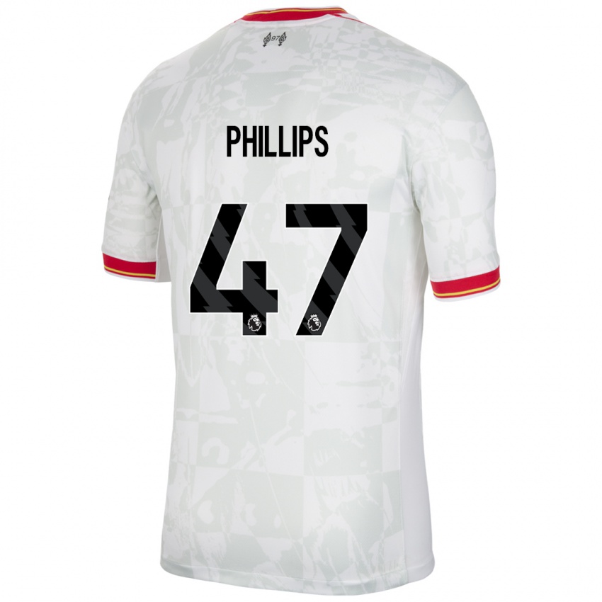 Gyermek Nathaniel Phillips #47 Fehér Piros Fekete Harmadik Számú Jersey 2024/25 Mez Póló Ing