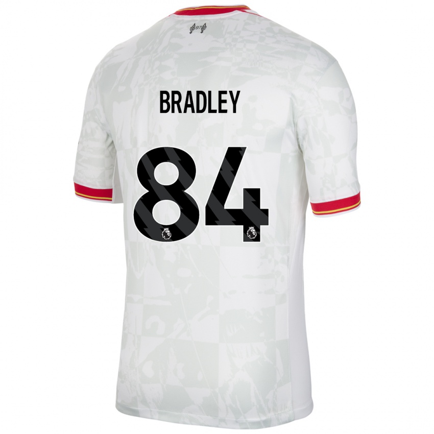 Gyermek Conor Bradley #84 Fehér Piros Fekete Harmadik Számú Jersey 2024/25 Mez Póló Ing