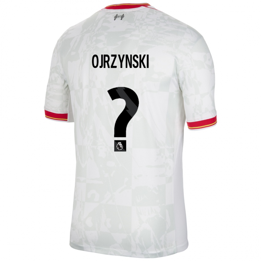 Gyermek Jakub Ojrzynski #0 Fehér Piros Fekete Harmadik Számú Jersey 2024/25 Mez Póló Ing