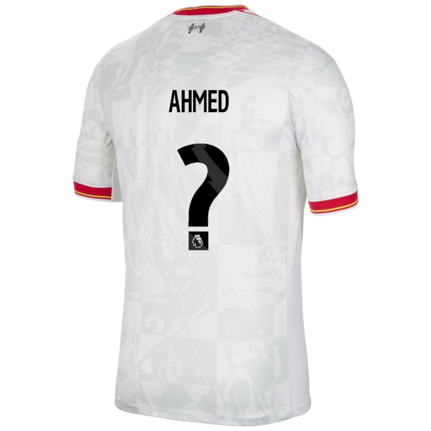 Gyermek Karim Ahmed #0 Fehér Piros Fekete Harmadik Számú Jersey 2024/25 Mez Póló Ing