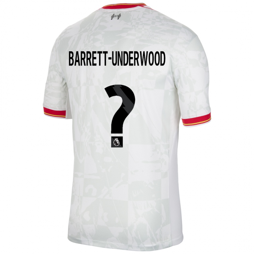 Gyermek Keehan Barrett-Underwood #0 Fehér Piros Fekete Harmadik Számú Jersey 2024/25 Mez Póló Ing