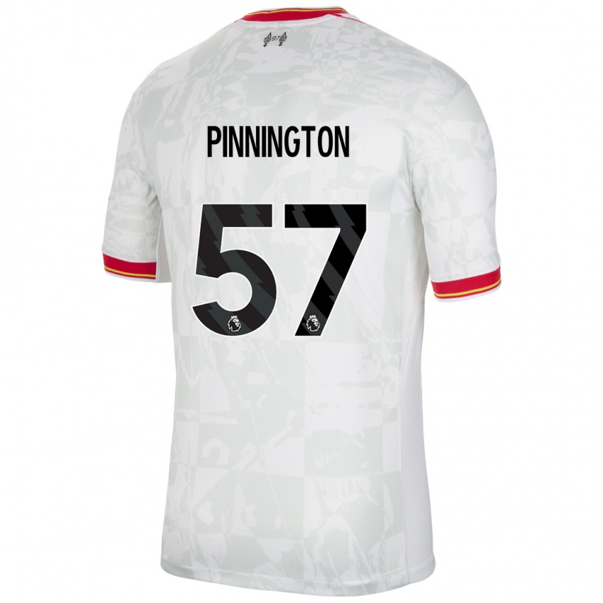 Gyermek Carter Pinnington #57 Fehér Piros Fekete Harmadik Számú Jersey 2024/25 Mez Póló Ing