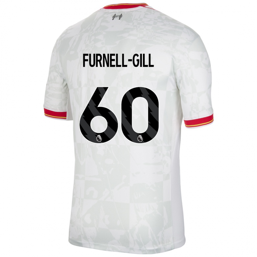 Gyermek Luca Furnell-Gill #60 Fehér Piros Fekete Harmadik Számú Jersey 2024/25 Mez Póló Ing