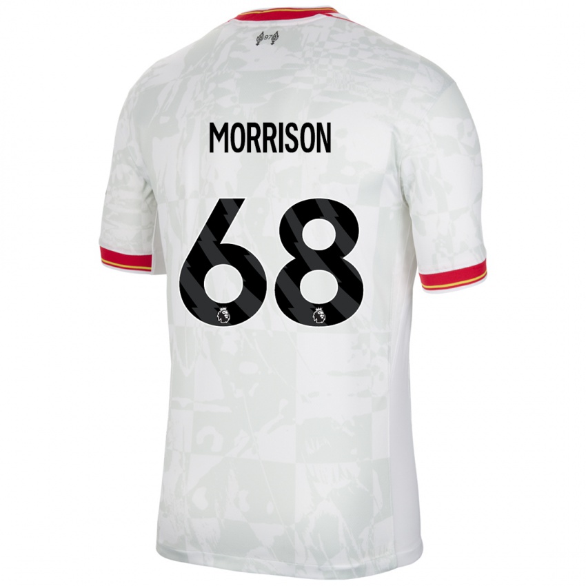 Gyermek Kieran Morrison #68 Fehér Piros Fekete Harmadik Számú Jersey 2024/25 Mez Póló Ing