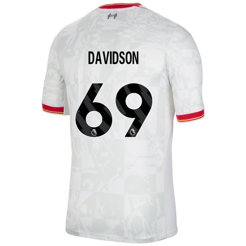 Gyermek Josh Davidson #69 Fehér Piros Fekete Harmadik Számú Jersey 2024/25 Mez Póló Ing