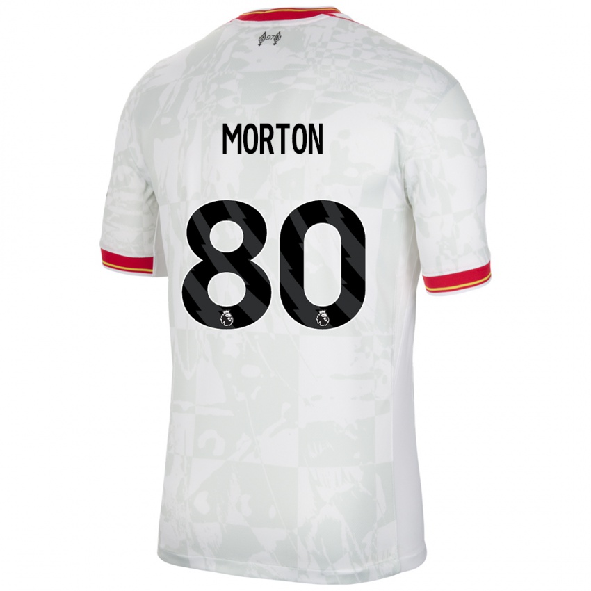 Gyermek Tyler Morton #80 Fehér Piros Fekete Harmadik Számú Jersey 2024/25 Mez Póló Ing