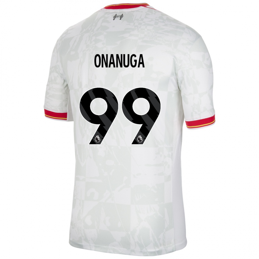 Gyermek Fola Onanuga #99 Fehér Piros Fekete Harmadik Számú Jersey 2024/25 Mez Póló Ing