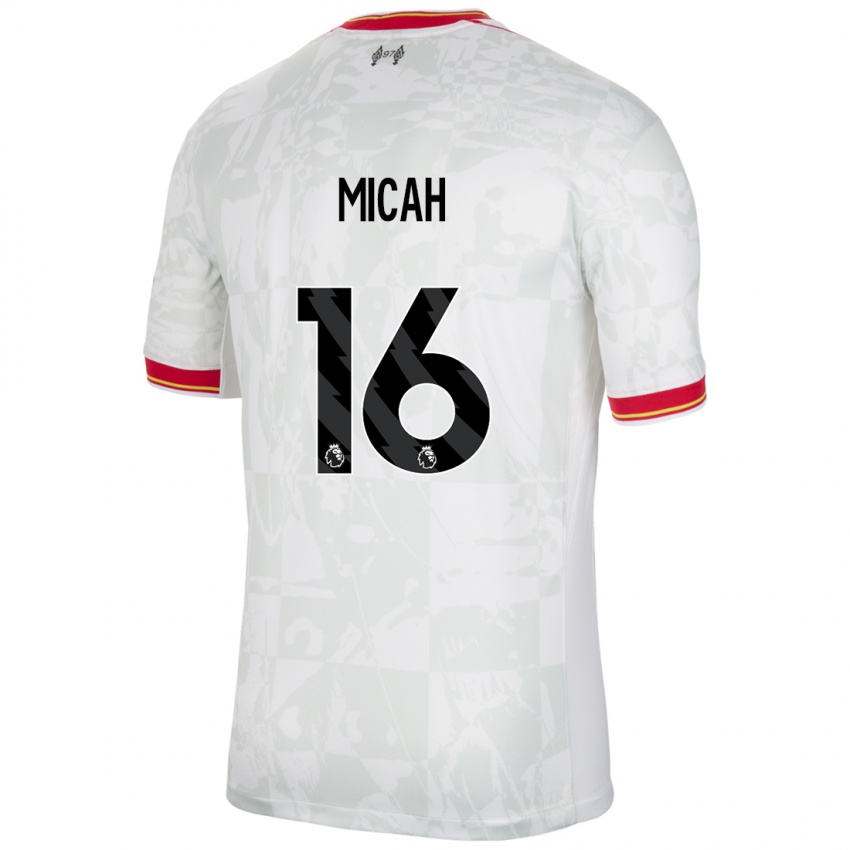 Gyermek Teagan Micah #16 Fehér Piros Fekete Harmadik Számú Jersey 2024/25 Mez Póló Ing