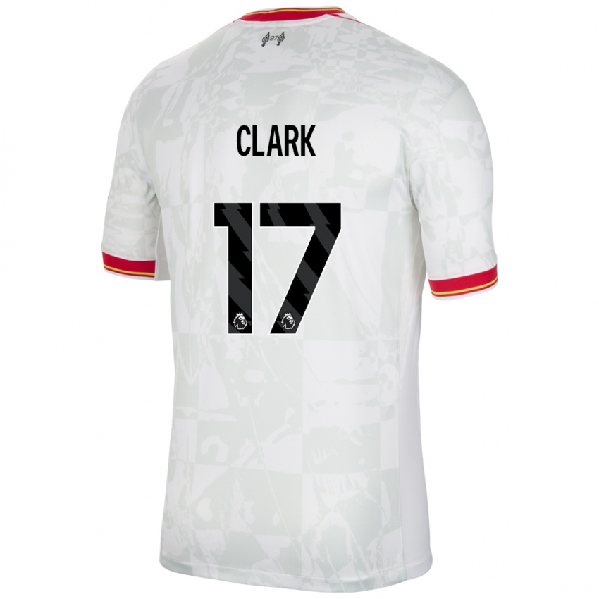 Gyermek Jenna Clark #17 Fehér Piros Fekete Harmadik Számú Jersey 2024/25 Mez Póló Ing